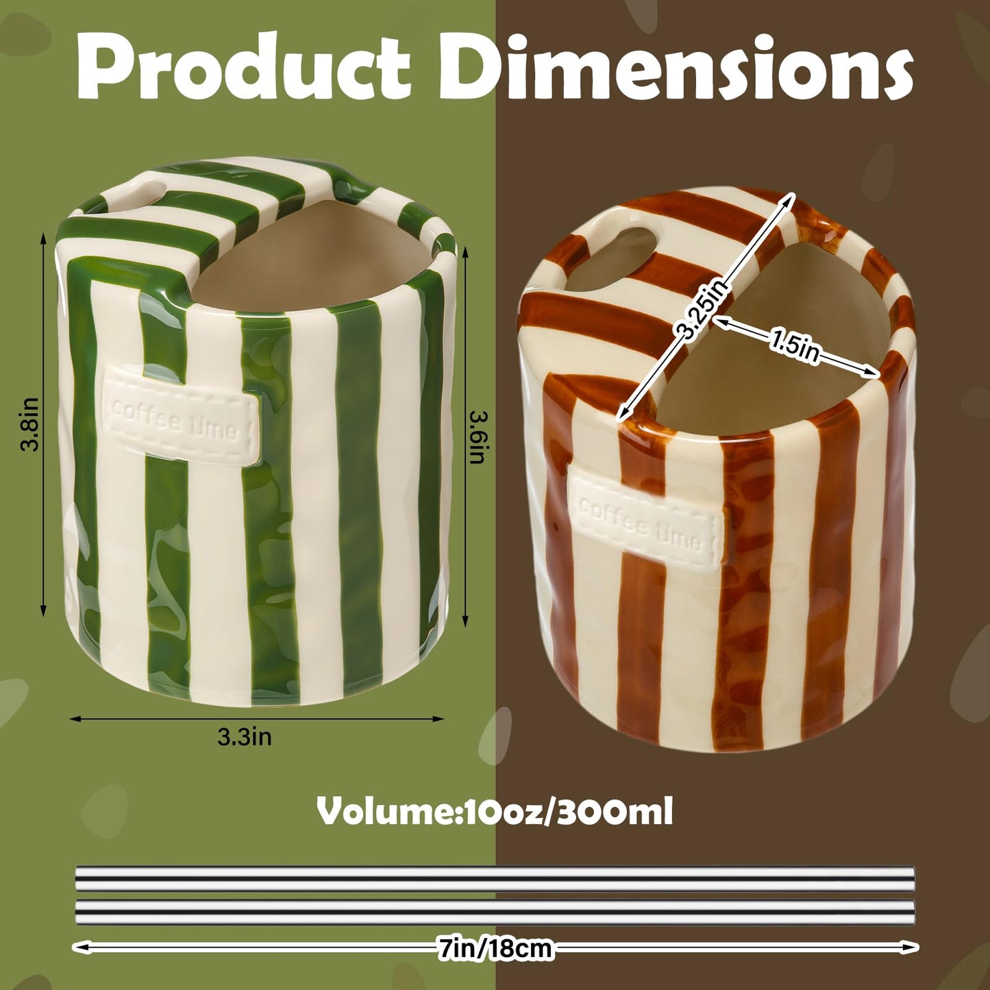 2 Pack Ceramic Mug with Sip Hole,