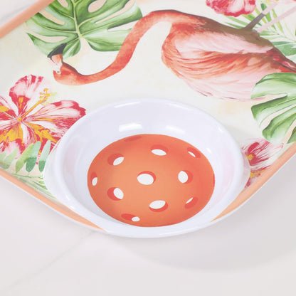 UPware Lovely Lemon Melamine Chip and Dip Snack Tray
