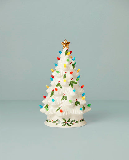 Lenox 893624 Treasured Traditions Holiday Red Bulbs Lit Tree, Christmas Decor