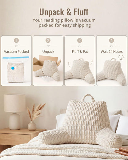 Blissful Diary Reading Pillow, Backrest Pillow with Shredded Memory Foam
