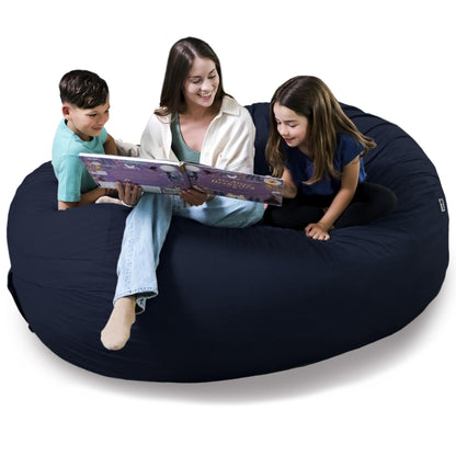 Big Joe Fuf 7Ft Giant Foam Bean Bag Chair, Oversized Couch with Removable Cover for Kids, Teens, Adults, Fog Lenox, Durable Woven Polyester, 7 Foot