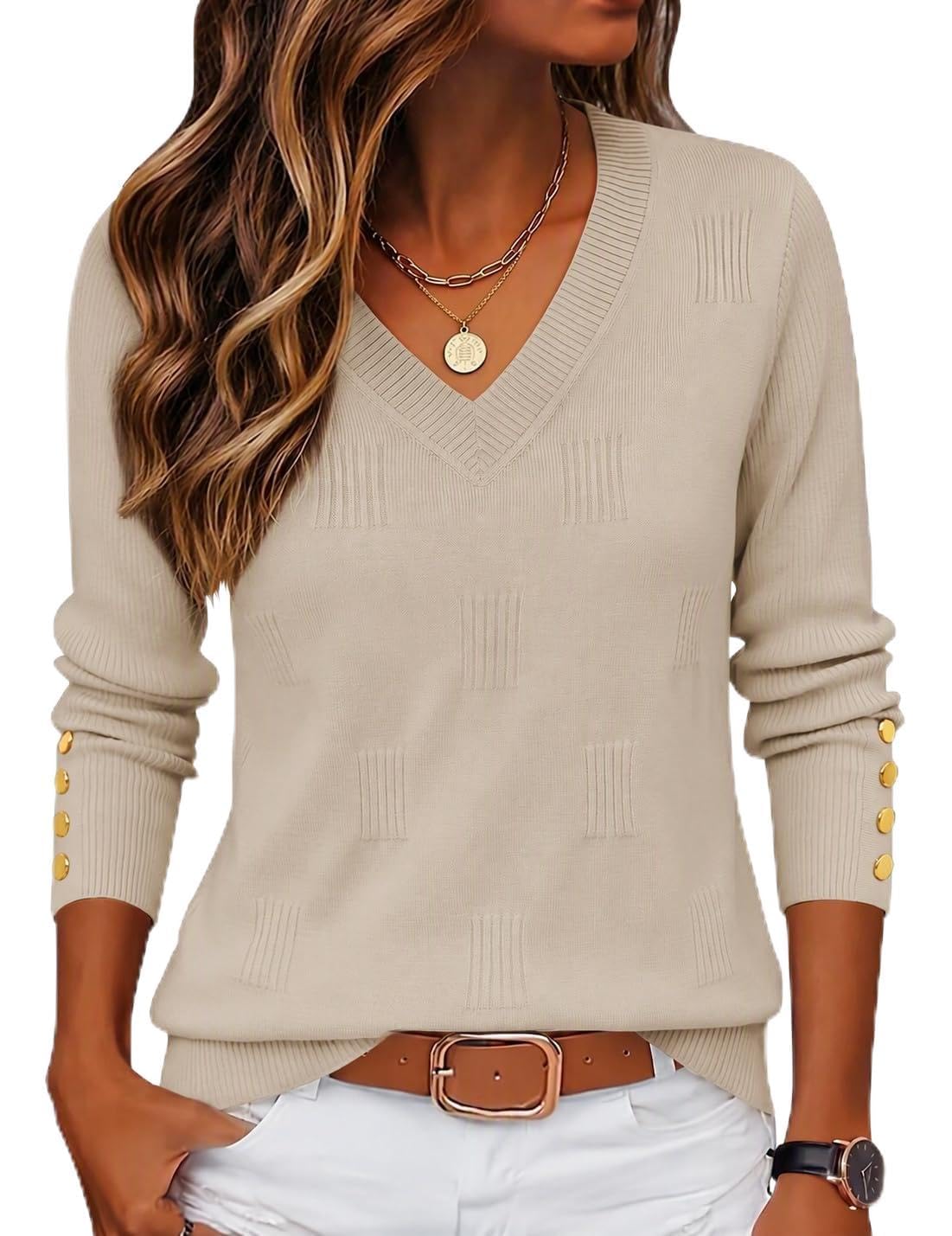 Zeagoo Womens V Neck Sweaters