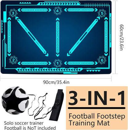 Soccer training mat,Soccer training equipment accessories for All Ages to Improve Speed Strength Agility and Coordination,Anti-Slip/Silent Mat