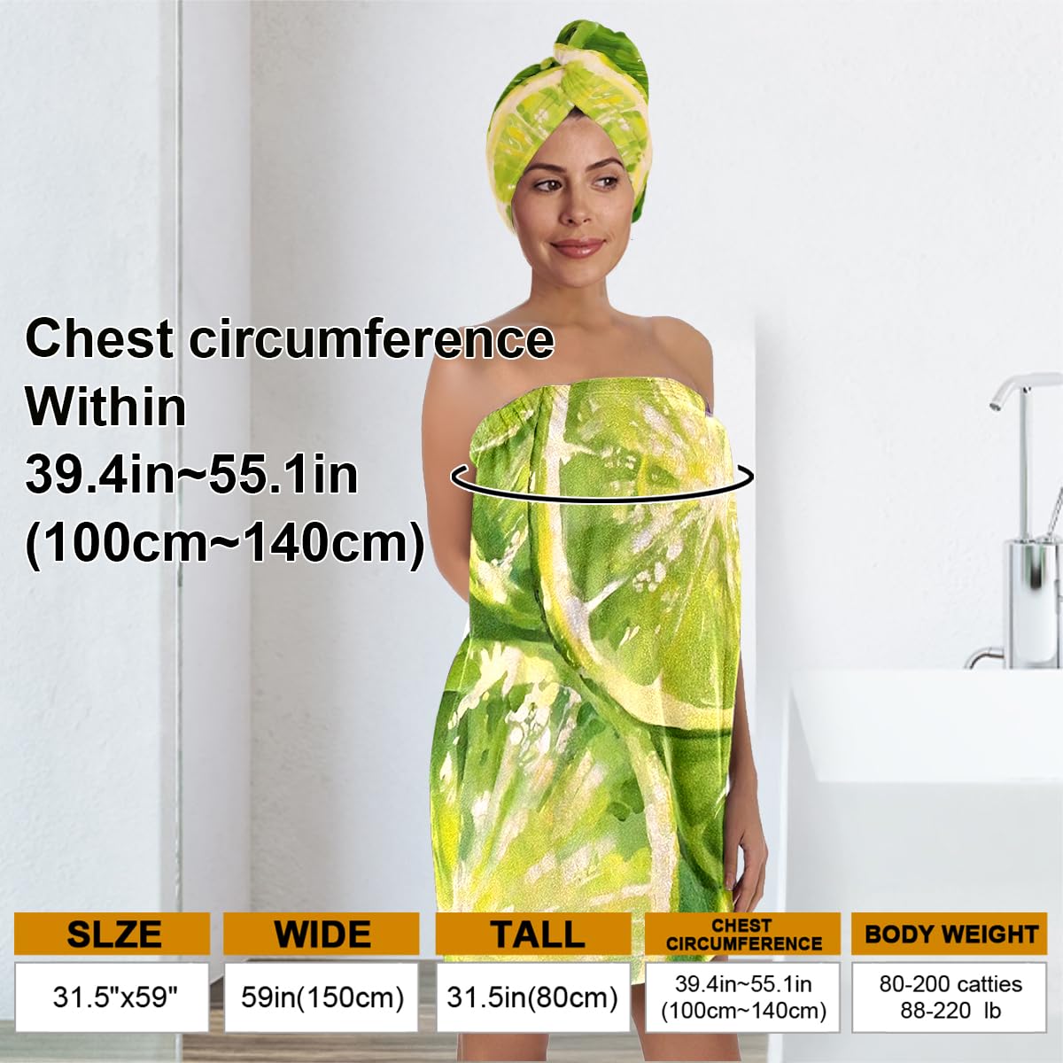 Strawberry Print Bath Wrap and Hair Drying Towel Set – Microfiber Quick Dry Shower Body Wrap for Women, Absorbent Spa Skirt with Elastic Band and Cute Bow Design (Strawberry 1)