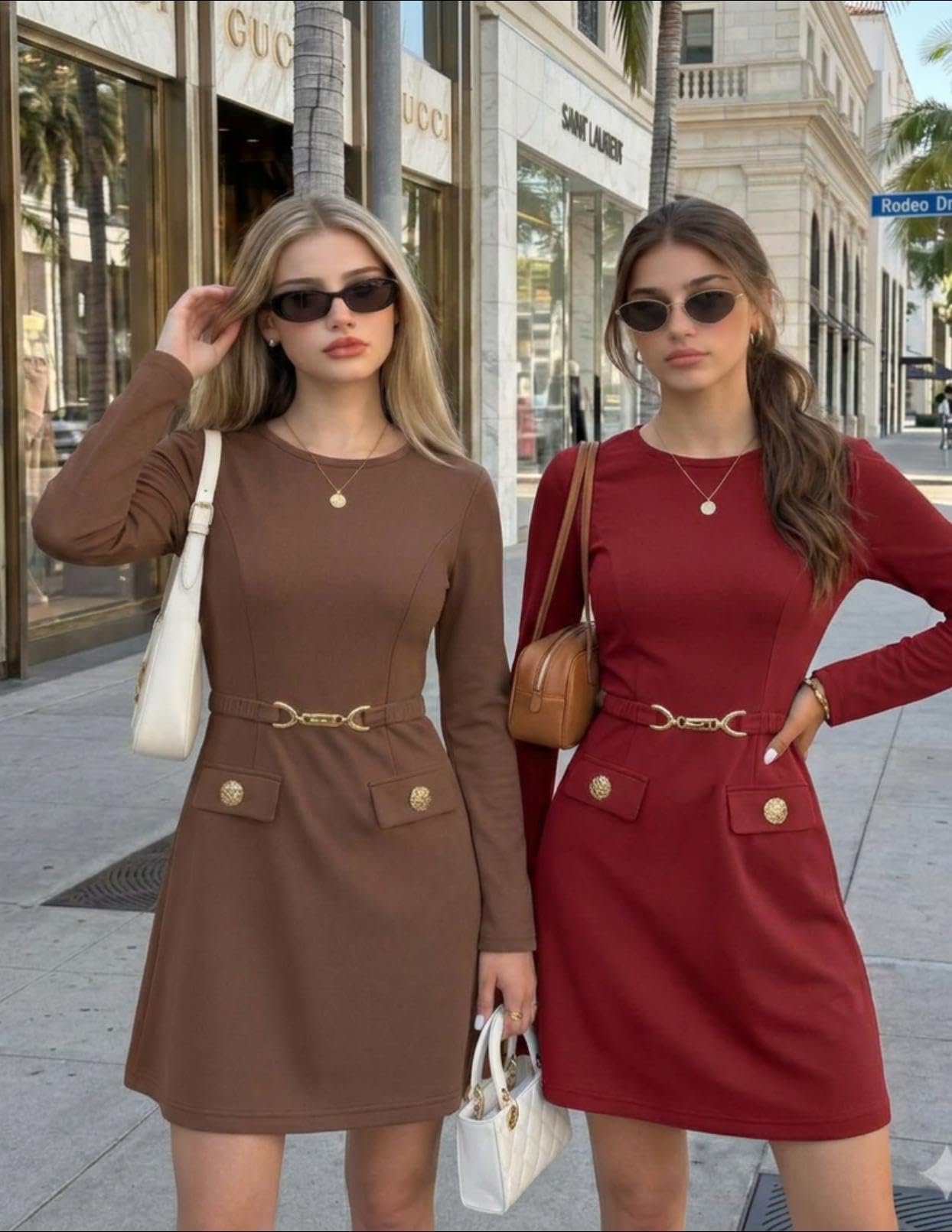 MEROKEETY Women's Fall Business Casual Work Office Long Sleeve Mini Dress