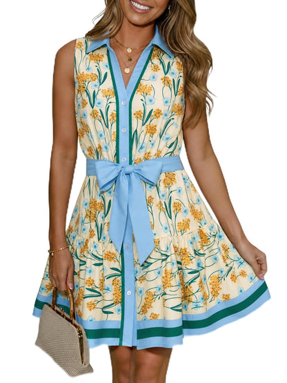 Wenrine Womens Summer Button Down Shirt Dress