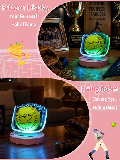 CoolGift Mart Light Up Baseball Glove Display Stand