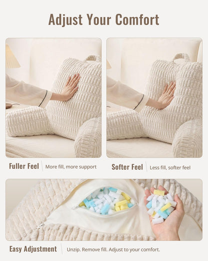 Blissful Diary Reading Pillow, Backrest Pillow with Shredded Memory Foam