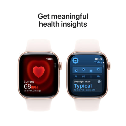 Apple Watch Series 11 [GPS 42mm] Smartwatch with Rose Gold Aluminum Case with Light Blush Sport Band - S/M. Sleep Score, Fitness Tracker, Health Monitoring, Always-On Display, Water Resistant