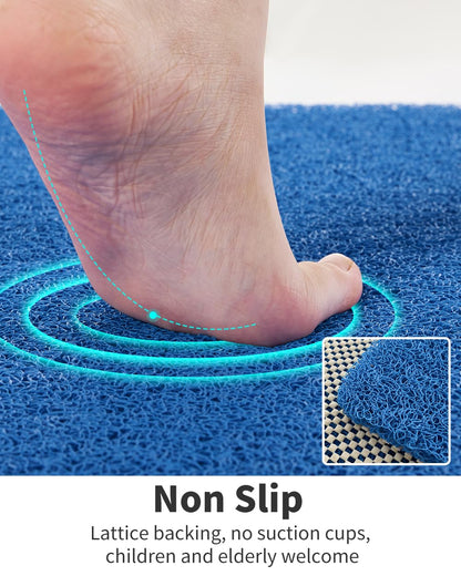 Non Slip Shower Mat, Comfortable Bath mat for Textured Surface,Quick Drying Easy Cleaning Shower Floor Mat for Wet Area,Without Suction Cups Pink 24 x 24