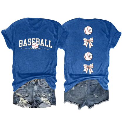 Baseball Mom Shirt for Women: Funny Baseball Tee Shirt Baseball Mama Short Sleeve Casual Tee Tops