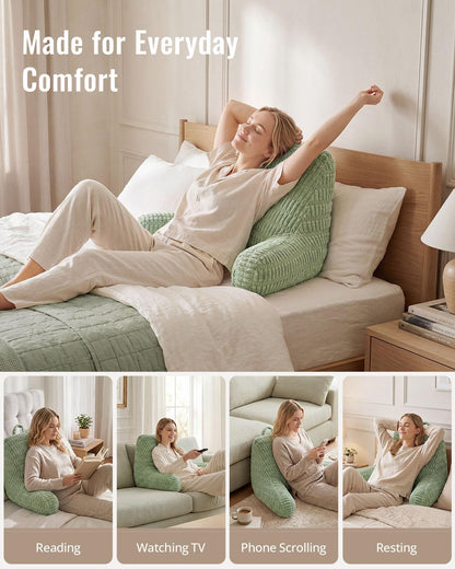Blissful Diary Reading Pillow, Backrest Pillow with Shredded Memory Foam