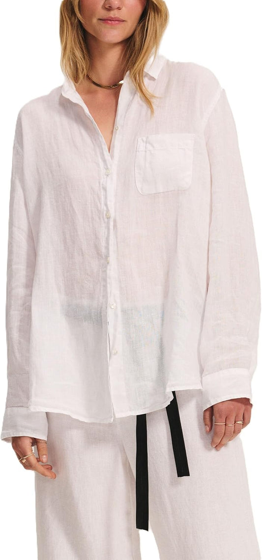 Velvet by Graham & Spencer Women's Mulholland by Jenny Graham Woven Linen Button Down