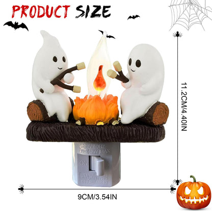 oyeftp Halloween Ghost Bubble Bath Lamp, Cute Bathtub Ghost Night Lights for Halloween Decor, Reading Books Nightlight, Halloween Decorations for Indoor Readers & Book Lover Desk Home Party