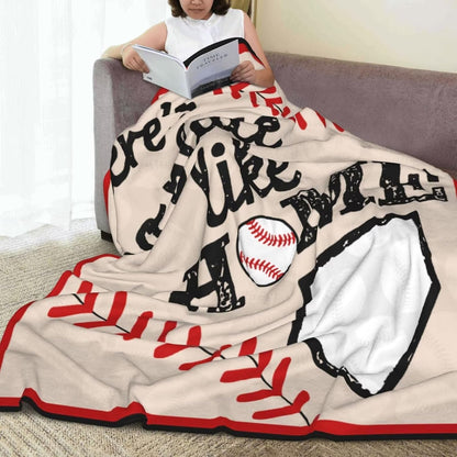 Baseball Throw Blanket Soft Flannel Blankets for Bed Couch Plush Cozy Blanket for Men Women Unisex Adults Micro Fleece Throws Unique Design 50''*40''