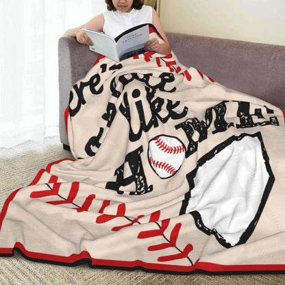 Baseball Throw Blanket Soft Flannel Blankets for Bed Couch Plush Cozy Blanket for Men Women Unisex Adults Micro Fleece Throws Unique Design 50''*40''