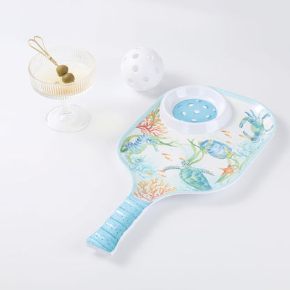 UPware Lovely Lemon Melamine Chip and Dip Snack Tray