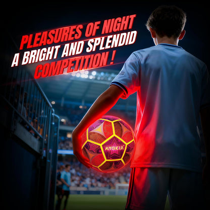 Rechargeable Light Up Soccer Ball Size 5 Tri-Color Glow in Dark