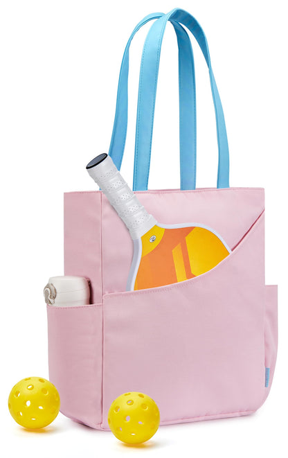 Pickleball Bag for Women Stylish Nylon Tote Fits 2 Paddle, Ball, Gear, Utility Shoulder Handbag for Sports