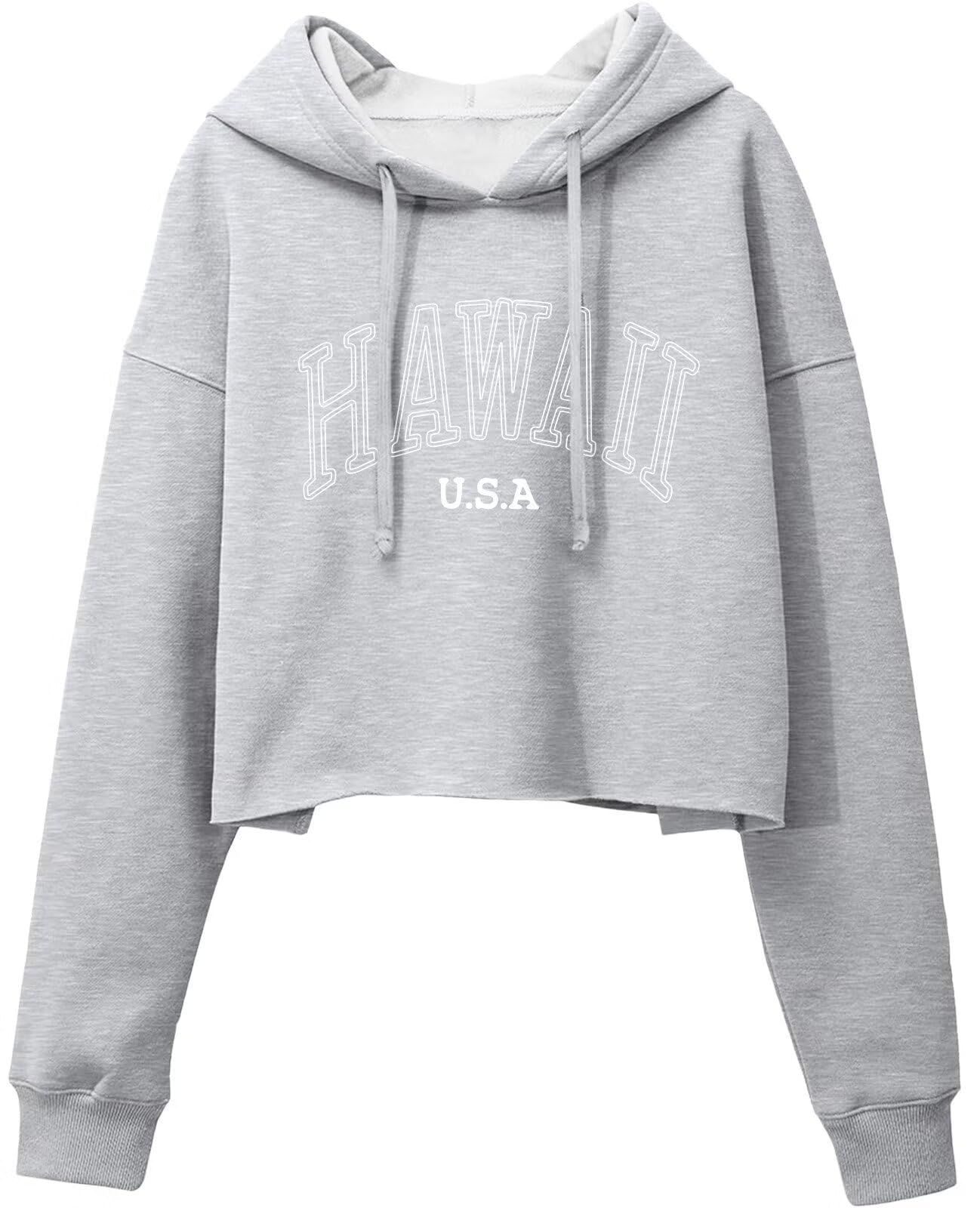 ORANDESIGNE Woman Graphic Print Cropped Hoodie Long Sleeve Fleece Pullover | 60% Cotton,Soft Fleece Fabric,Durable Letter Graphic Print,Drop Shoulder,Loose Fit,Easy Care,Going Out,Fall&Winter Casual