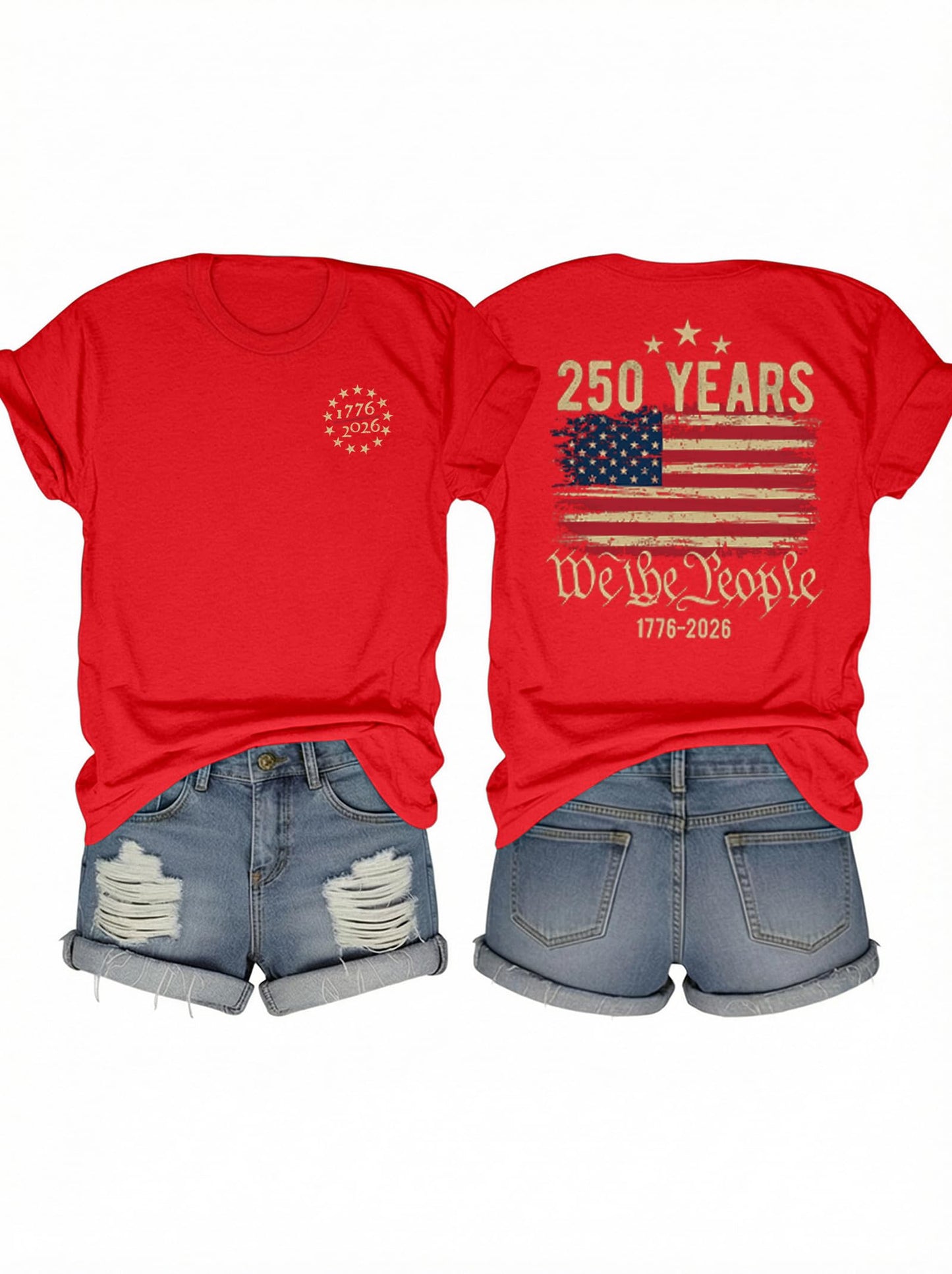 American Flag Shirts for Women 4th of July T-Shirts USA Graphic Tees Casual Blouse Tops