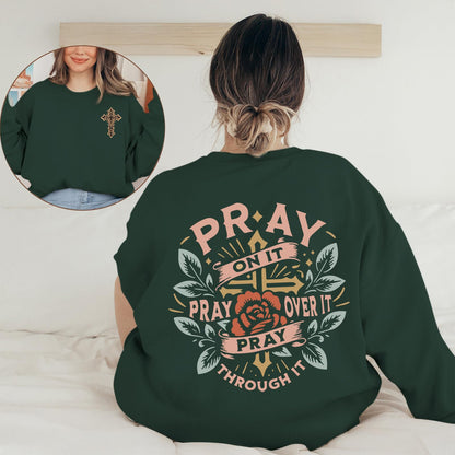 Pairxily Christian Crewneck Sweatshirts for Women Pray Bible Verse