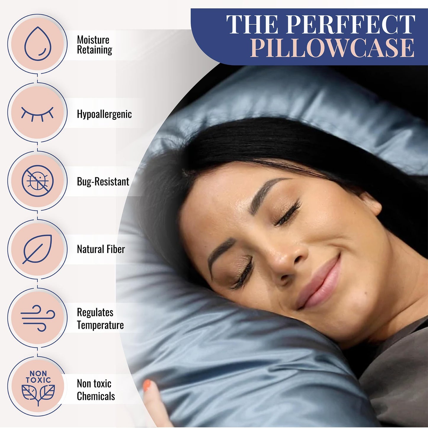 Blissy Silk Pillowcase - 100% Pure Mulberry Silk