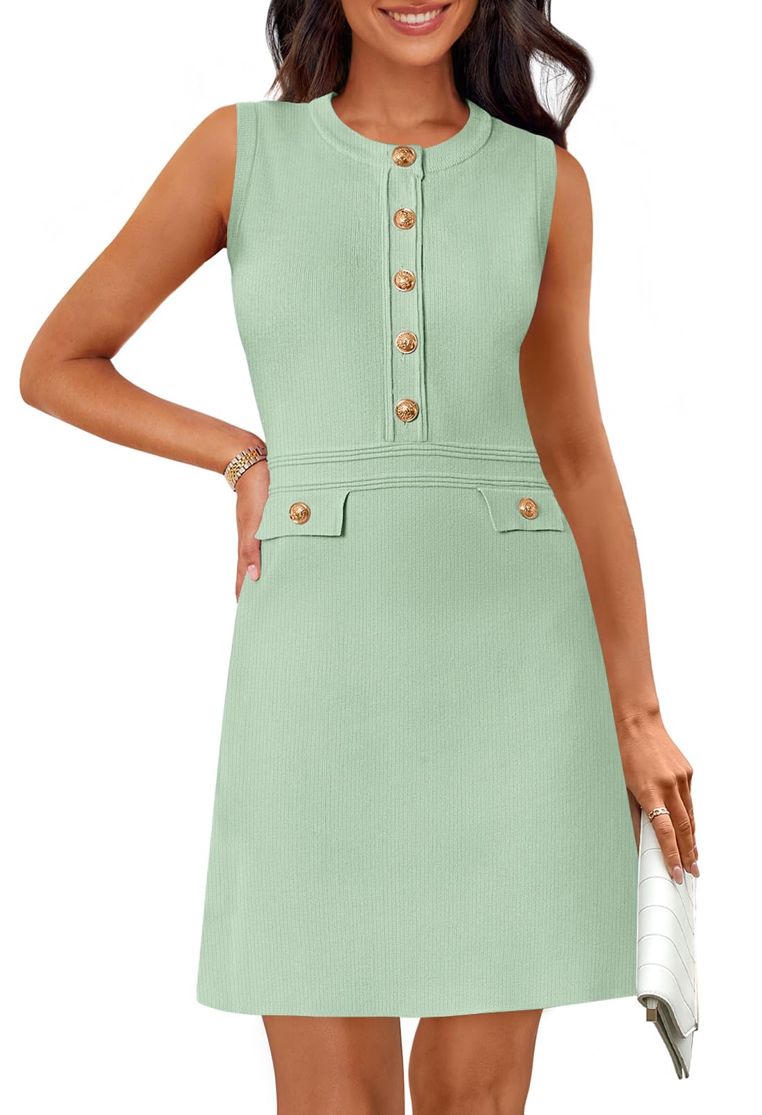MEROKEETY Womens Summer Business Casual Mini Sweater Dress