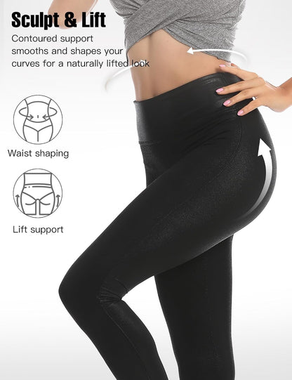 Retro Gong Faux Leather Leggings for Women