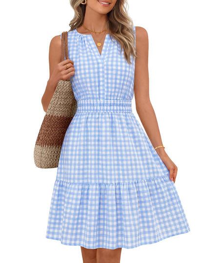 MEROKEETY Womens Summer Casual Beach Vacation Sleeveless Mini Sundress