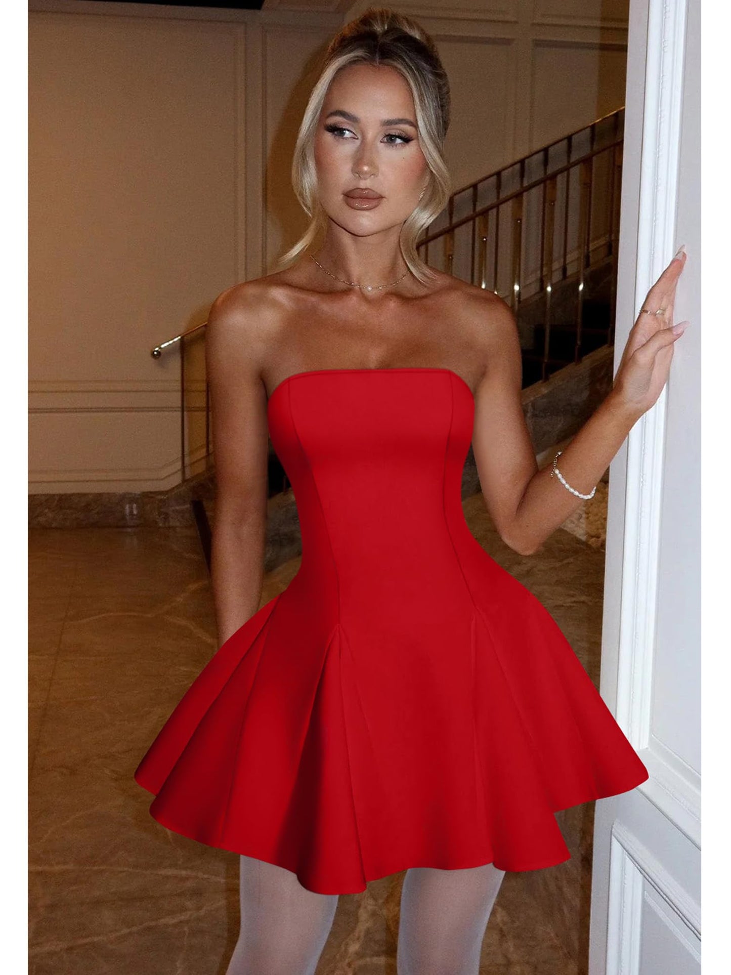 DAAWENXI Women's Strapless Mini Dress
