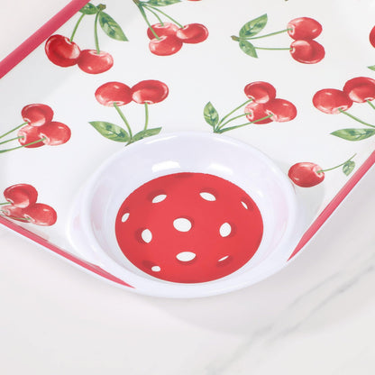 UPware Lovely Lemon Melamine Chip and Dip Snack Tray