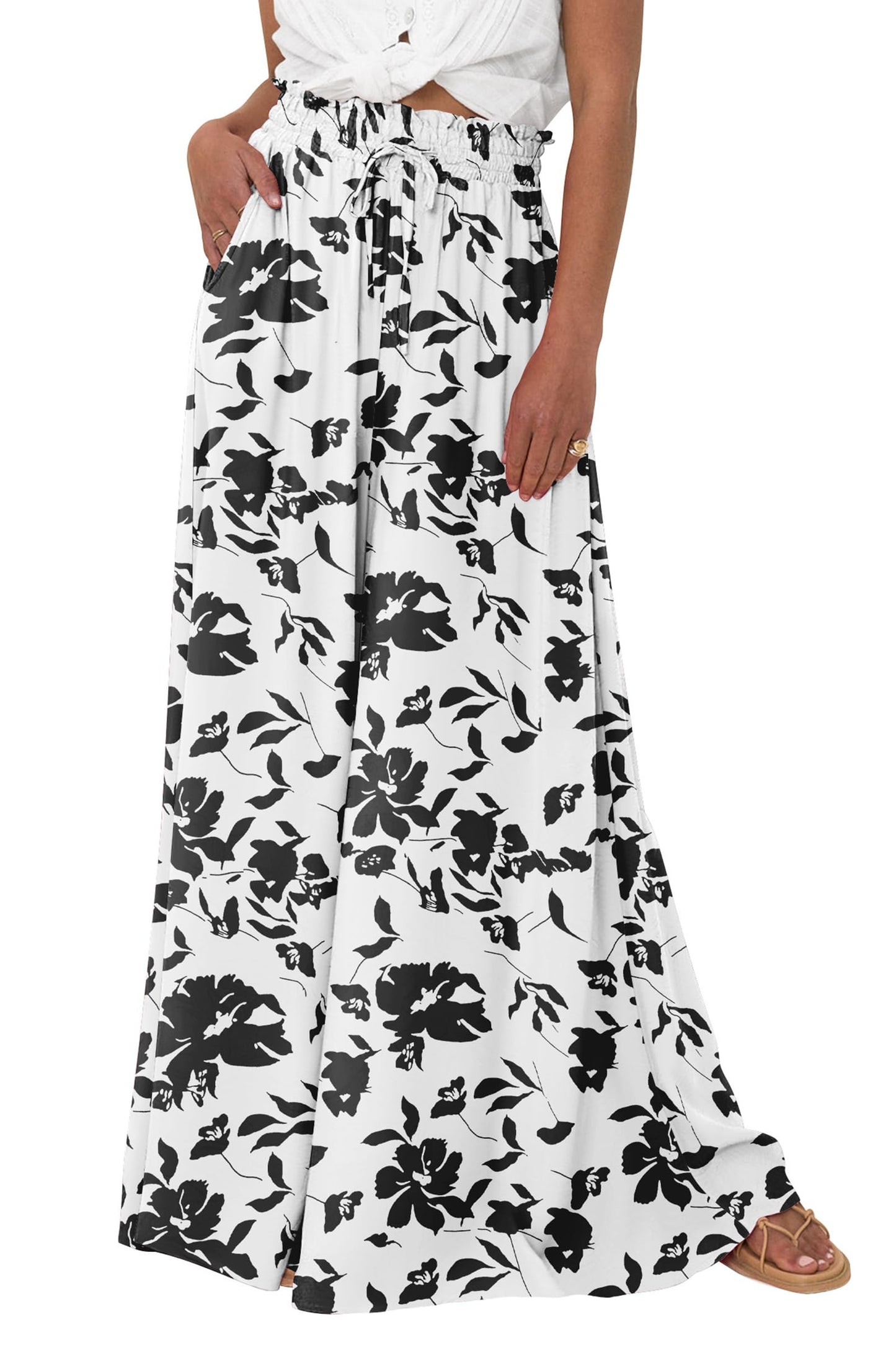 PRETTYGARDEN Summer Wide Leg Palazzo Pants