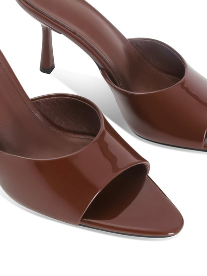 High Heel Mules - Pointed Open Toe Slip On