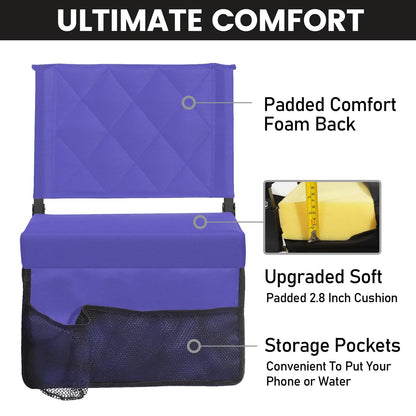 Sheenive Stadium Seats with Back Support, Padded Bleacher Seat Cushion