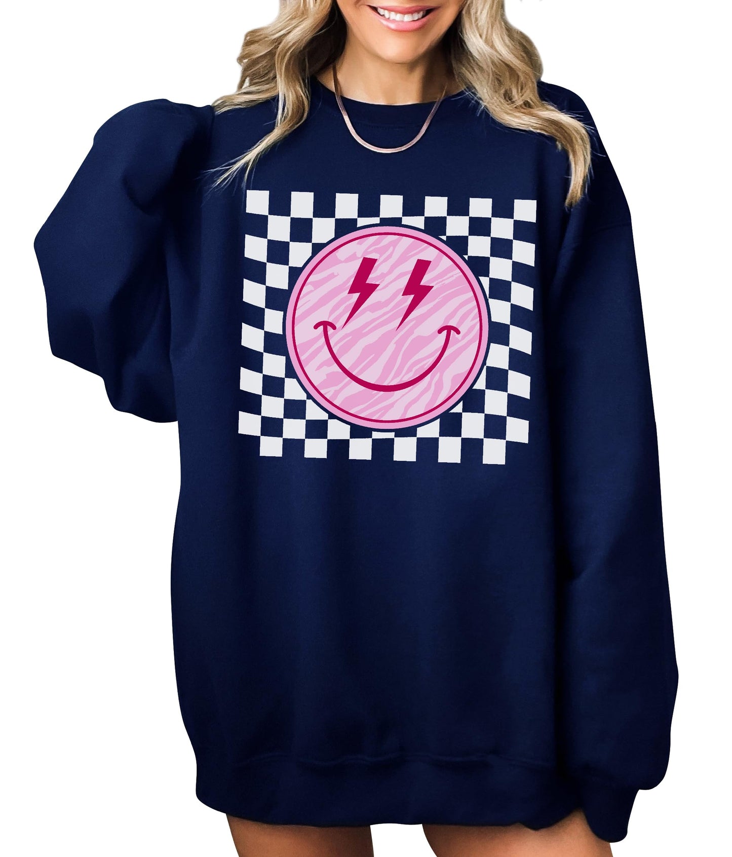 TEEAMORE Smiley Face Sweatshirt