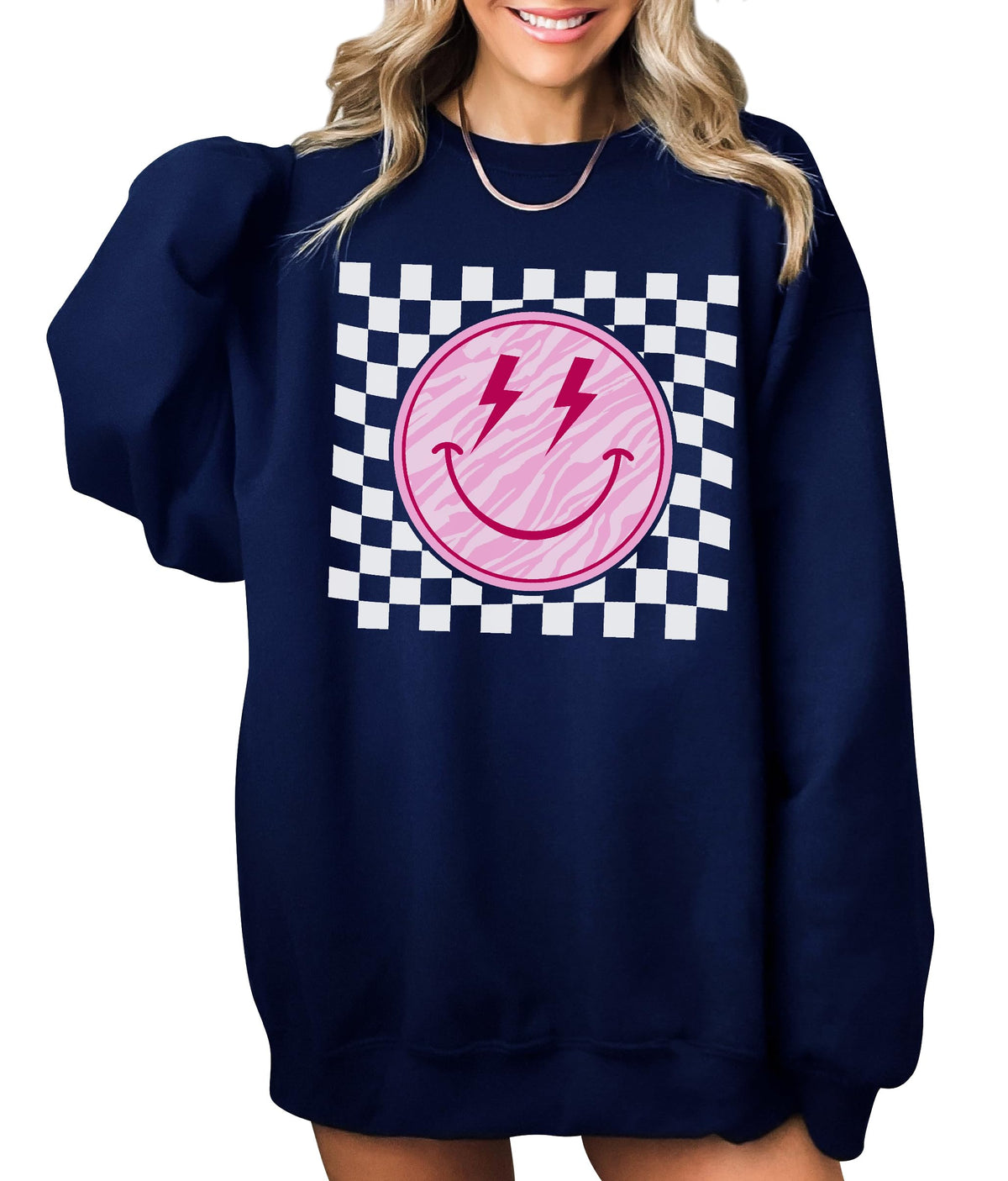TEEAMORE Smiley Face Sweatshirt