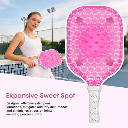 Pickleball Paddles Set of 2 Lightweight Honeycomb Core Pink