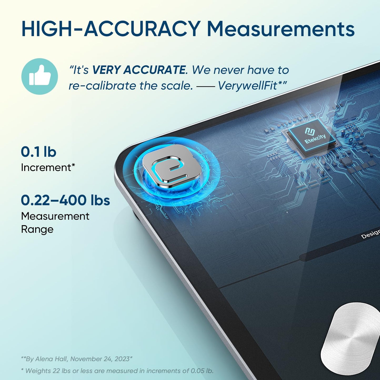 Etekcity Upgraded Smart Scale for Body Weight, FSA&HSA Eligible, Bathroom Digital Scale with BMI, Body Fat, Muscle Mass, 13 Metrics with a Large Display, Support Offline Mode and Apps Connection