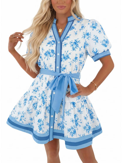 Wenrine Womens Summer Floral Mini Dress