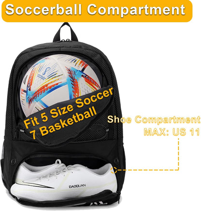 Hsmihair Soccer Bag,Youth Soccer Backpack with Ball and Cleat Compartment