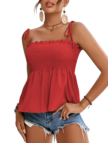 LYANER Women's Tie Shoulder Cute Cami Blouse