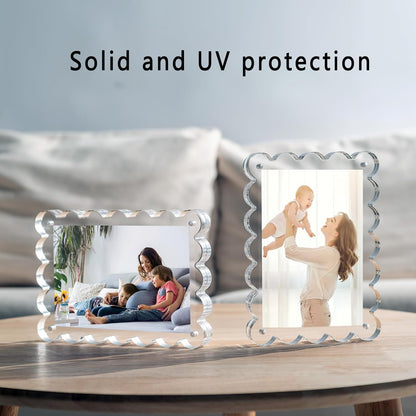 Chivalral 3 Pack 4x6 Acrylic Picture Frame, Double-Sided Tabletop Display