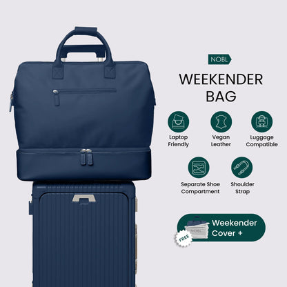 Nobl Travel Weekender Bag for Women & Men, Large Carry-On Duffel, Hot Pink