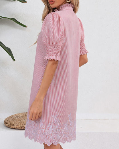 YEXPINE Women's Summer Embroidered Mini Dress