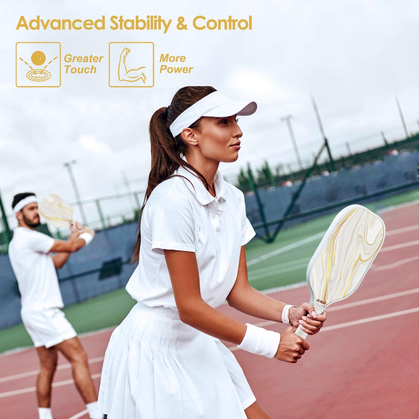 Composite Pickleball Paddle with Cover for Women, Graphite Carbon Fiber Polypropylene Honeycomb Core Pickleball Racquet Gift for Mother Wife Grandmother Girlfriend