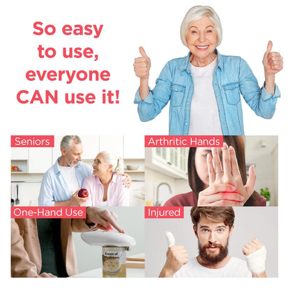Kitchen Mama Auto Electric Can Opener: Open Your Cans with A Simple Press of Button - Automatic, Hands Free, Smooth Edge, Battery Operated, YES YOU CAN (Red)