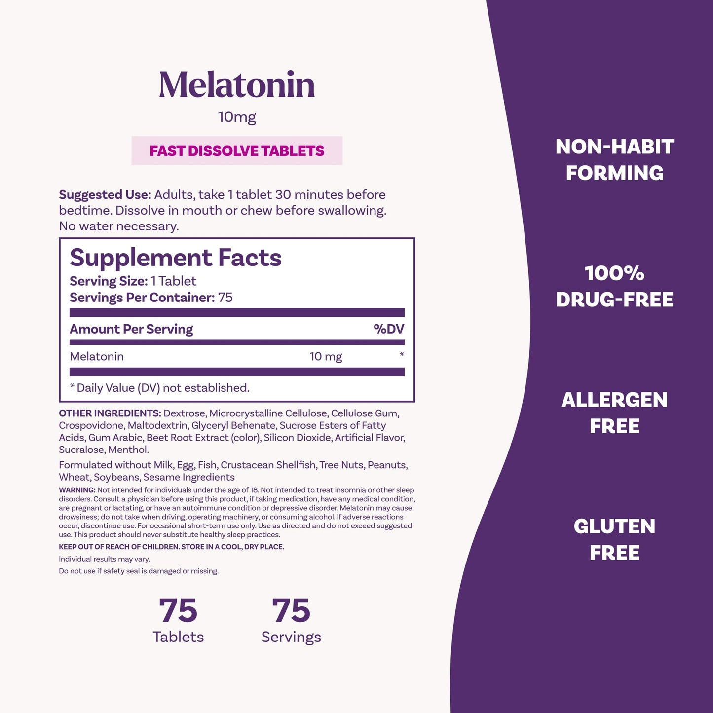 Natrol Melatonin 10mg Fast Dissolve Tablets - Strawberry Flavor, 100 Count, Sleep Aids for Adults, Fast Dissolve Melatonin for Adults, 100-Day Supply