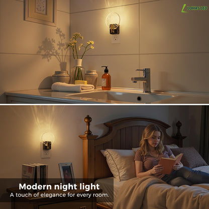 L LOHAS LED Night Light, Modern Night Lights Plug into Wall | 2 Pack