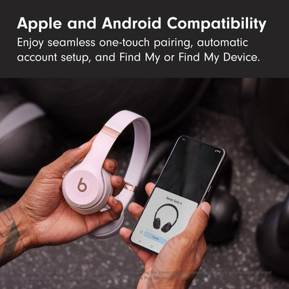 Beats Solo 4 - Wireless On-Ear Bluetooth Headphones, Up to 50-Hour Battery Life, Ultra-Lightweight Comfort, Powerful and Balanced Sound, Apple & Android Compatible - Amazon Exclusive Metallic Pink